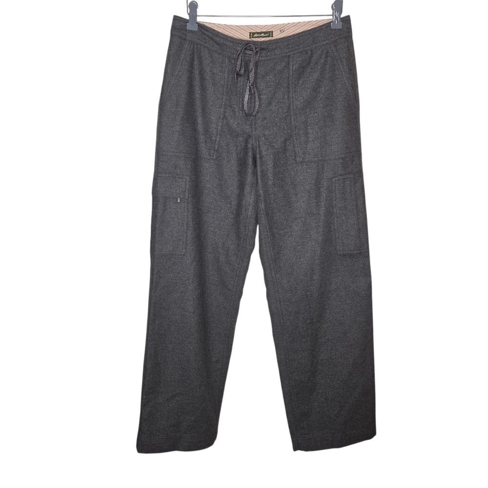 Eddie Bauer Vintage Nwot Gray Wool Straight Leg Cargo Pants Size 8